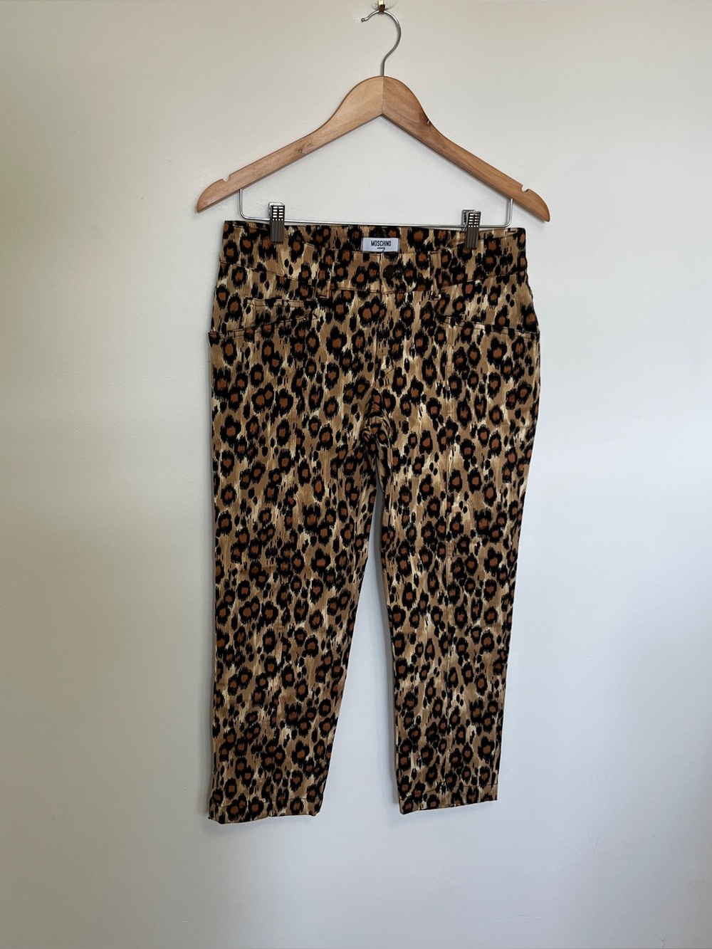 Moschino Jeans Y2K Leopard Print Capri Pants Size 28
